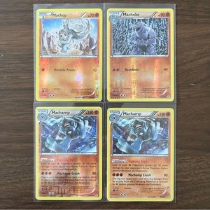 4 Holo Generations Pokémon Cards Evolutions of Machop Pokémon Card Bundle Lot